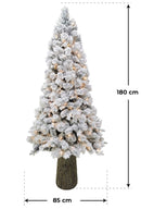 Albero di Natale Artificiale Innevato 180 cm 30 Rami con Luci LED Abete del Gargano Verde Seconda Scelta-6