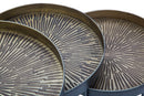 Tavolinetti Bassi Opis Set 3 Pz Ø50,5x48-46x43-40,5x38 cm in Ferro Nero e Bronzo-10