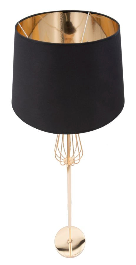 Lampada da Terra Ovy Ø40x167 cm in Ferro PVC e Tessuto Oro e Nero-10