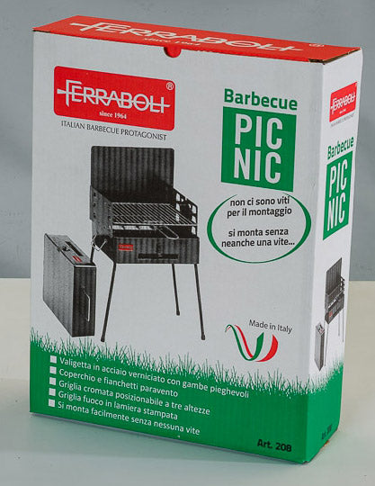 Barbecue a Carbone Carbonella  Portatile a Valigetta 52x30x73 cm Ferraboli Pic Nic-4