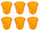 Set 6 Tazzine da Caffè Accartocciati Ø6,5 cm in Vetro Pressato Kaleidos Arancioni