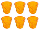 Set 6 Tazzine da Caffè Accartocciati Ø6,5 cm in Vetro Pressato Kaleidos Arancioni-1