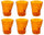 Set 6 Bicchieri Accartocciati 22 cl Ø8 cm in Vetro Pressato Kaleidos Arancioni