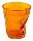 Set 6 Bicchieri Accartocciati 22 cl Ø8 cm in Vetro Pressato Kaleidos Arancioni-2