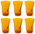 Set 6 Bicchieri Accartocciati 34 cl Ø8 cm in Vetro Pressato Kaleidos Arancioni
