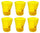 Set 6 Bicchieri Accartocciati 22 cl Ø8 cm in Vetro Pressato Kaleidos Gialli