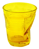 Set 6 Bicchieri Accartocciati 22 cl Ø8 cm in Vetro Pressato Kaleidos Gialli-2