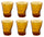 Set 6 Bicchieri Accartocciati 36 cl Ø9 cm in Vetro Pressato Kaleidos Ambra