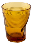 Set 6 Bicchieri Accartocciati 36 cl Ø9 cm in Vetro Pressato Kaleidos Ambra-2