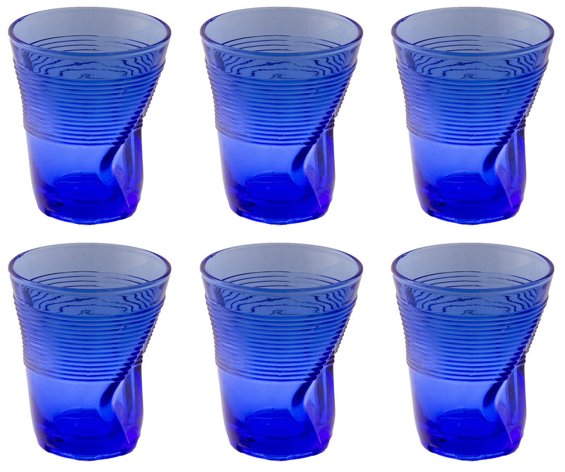 Set 6 Bicchieri Accartocciati 36 cl Ø9 cm in Vetro Pressato Kaleidos Blu –  acquista su Giordano Shop