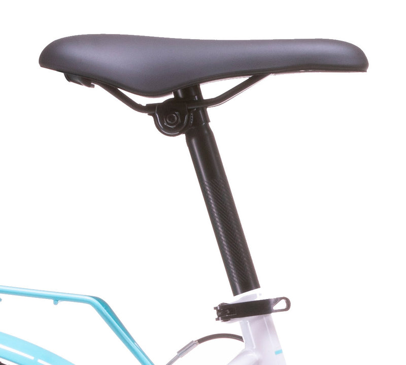 Bicicletta City per Donna 24” 6V in Acciaio Venere Bianco e Celeste-3