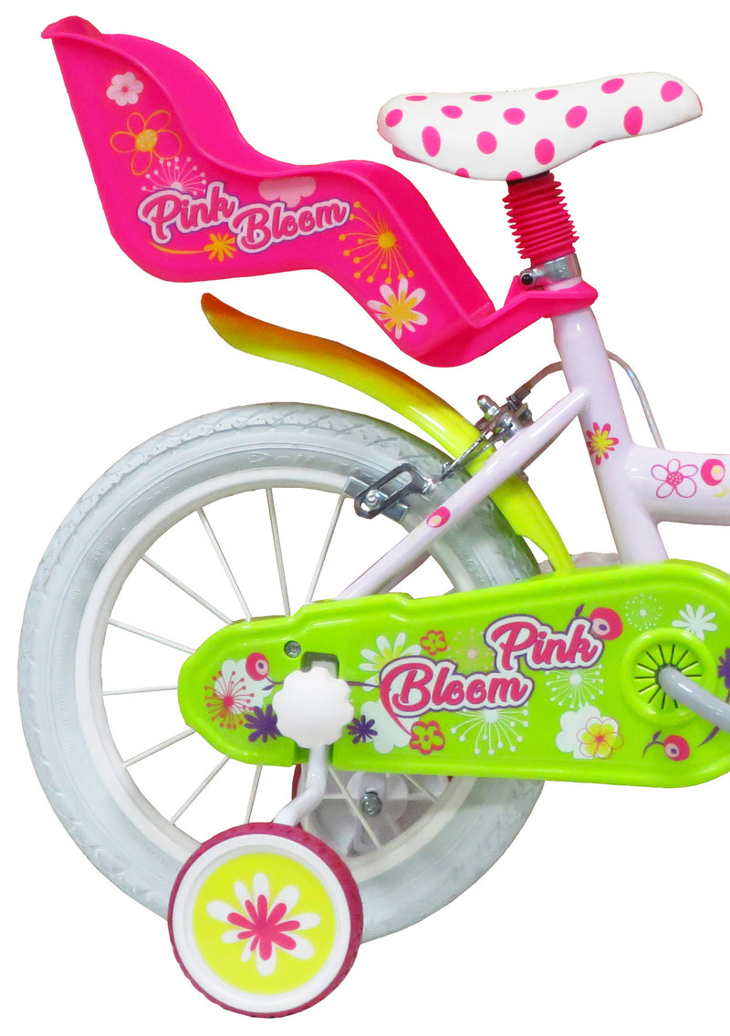 Bicicletta per Bambina 16" 2 Freni  Pink Bloom Rosa-2