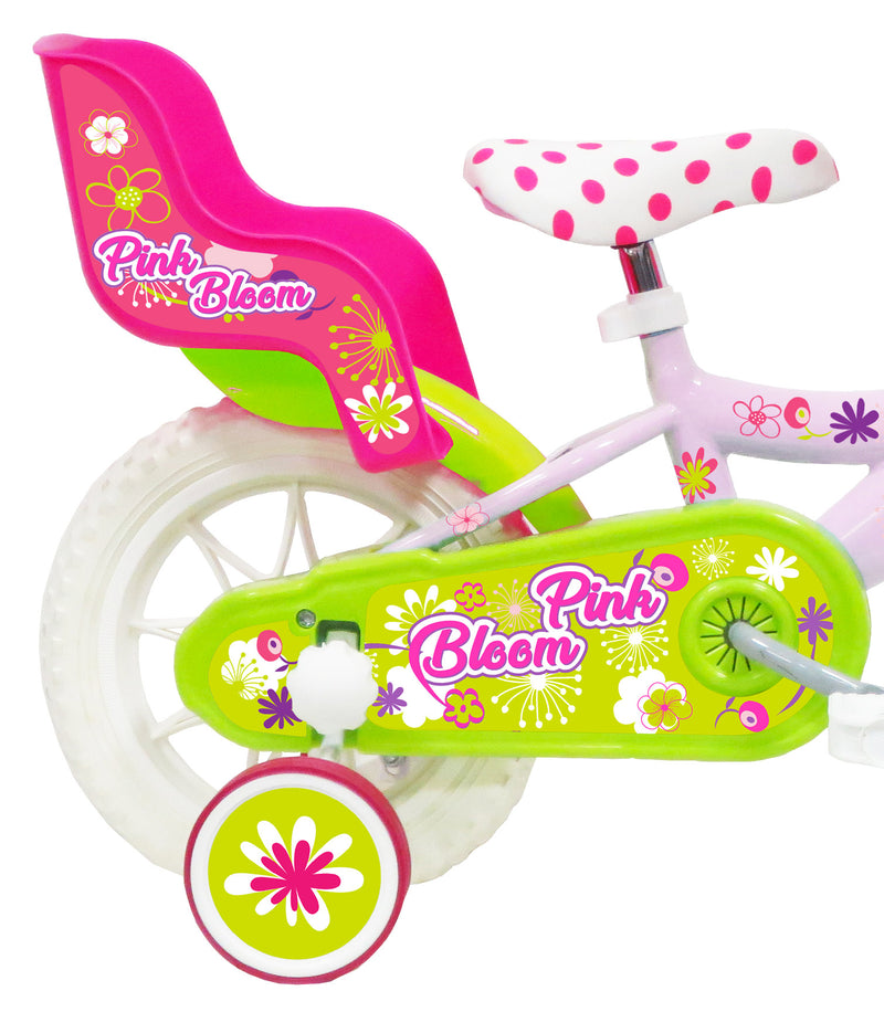Bicicletta per Bambina 12" 2 Freni Gomme in EVA Pink Bloom Rosa-2
