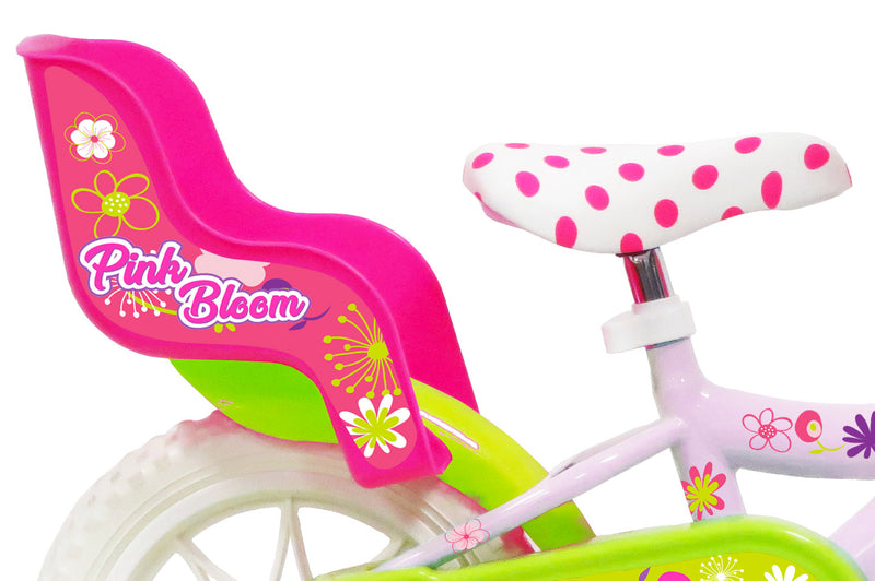 Bicicletta per Bambina 12" 2 Freni Gomme in EVA Pink Bloom Rosa-5