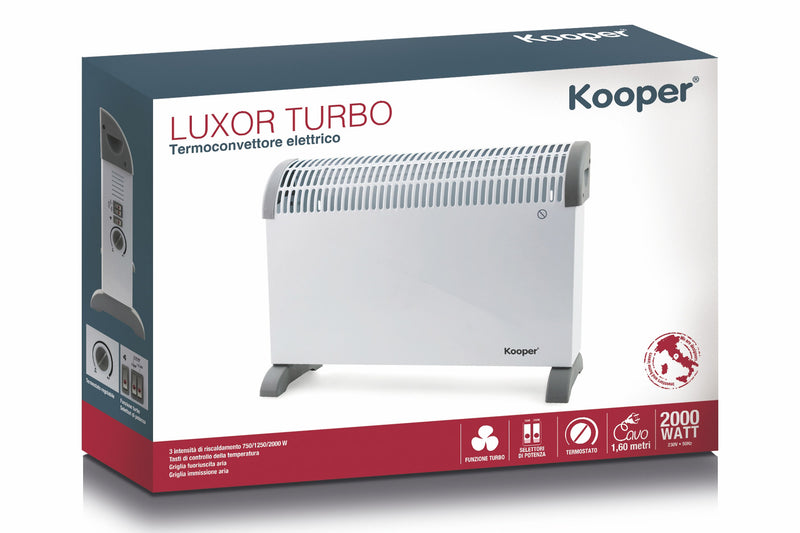Termoconvettore Elettrico 2000W Kooper Luxor Turbo Bianco-9