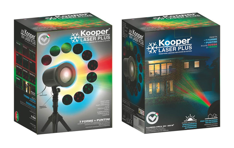 Proiettore LED Natalizio 7 Decori da Interno Esterno Kooper Laser Plus-8