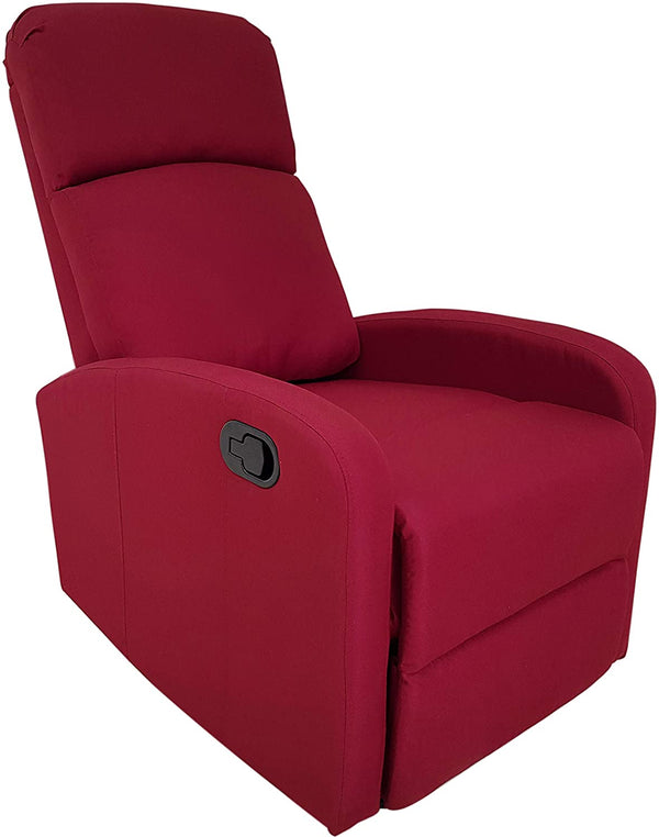 online Poltrona Relax Reclinabile Manuale 75x65x101 cm in Tessuto Rossa