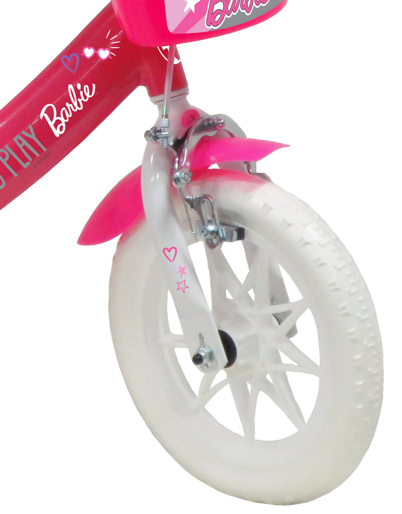 Bicicletta per Bambina 12" 1 Freno Gomme in EVA Barbie Rosa-3