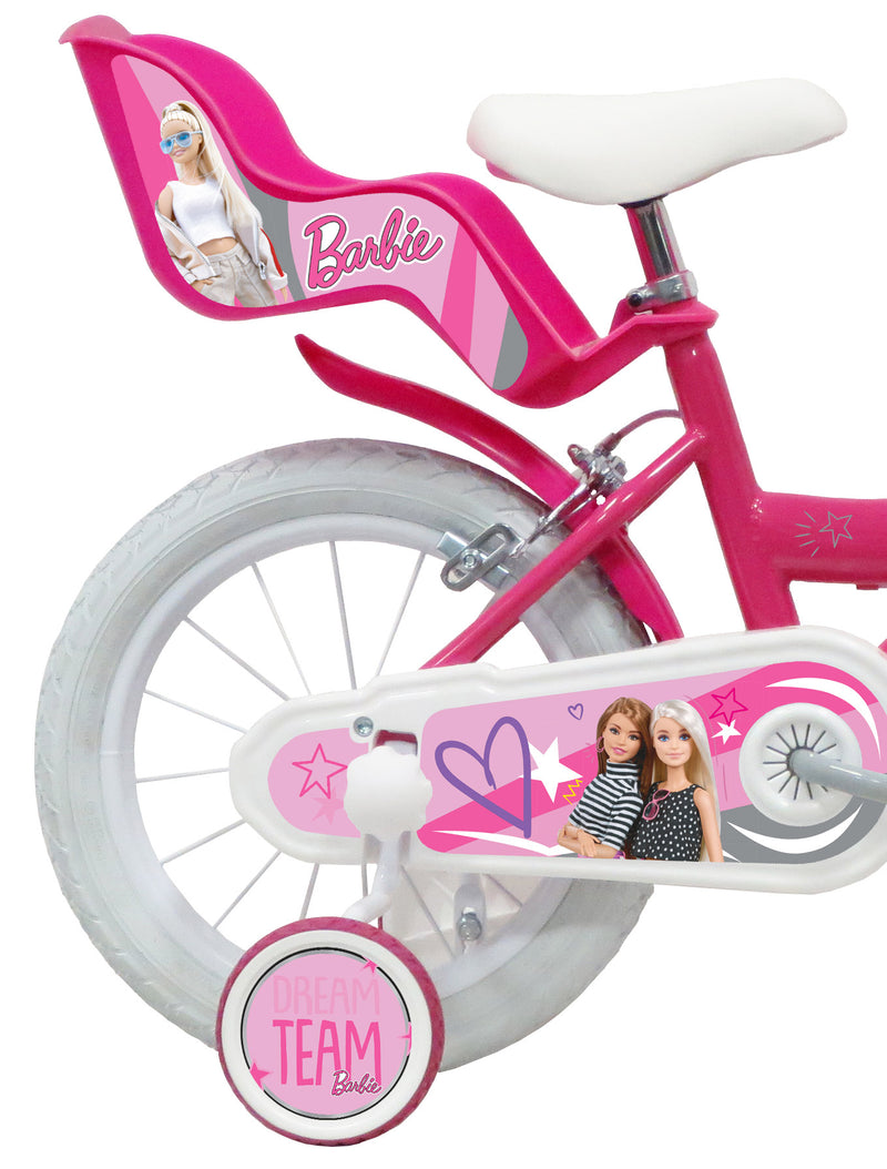 Bicicletta per Bambina 14" 2 Freni  Barbie Rosa-2