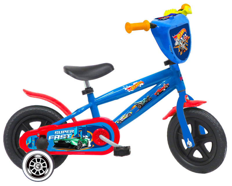 Bicicletta per Bambino 10” Senza Freni Gomme in EVA Hot Wheels Blu-1