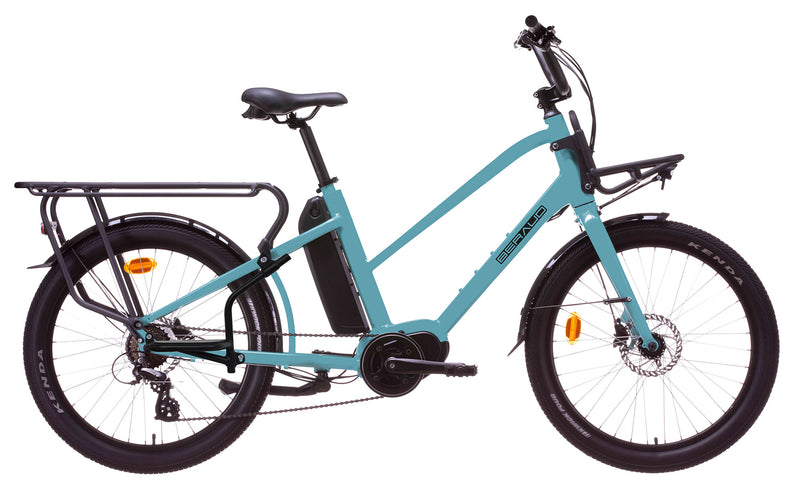 Bicicletta Elettrica City 24” 250W 7V a Pedalata Assistita Azzurra-1