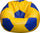 Poltrona a Sacco Pouf Ø100 cm in Similpelle Baselli Pallone da Calcio Giallo e Blu