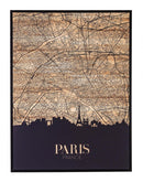 Quadro Città di Parigi 60x3,2x80 cm in Stampa su Tela-1