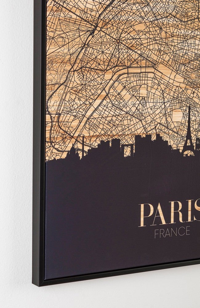 Quadro Città di Parigi 60x3,2x80 cm in Stampa su Tela-2