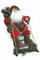 Pupazzo Babbo Natale Luminoso con Slitta 6 Led in Stoffa H60 cm Soriani Rosso