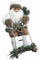 Pupazzo Babbo Natale Luminoso con Slitta 6 Led in Stoffa H60 cm Soriani Bianco