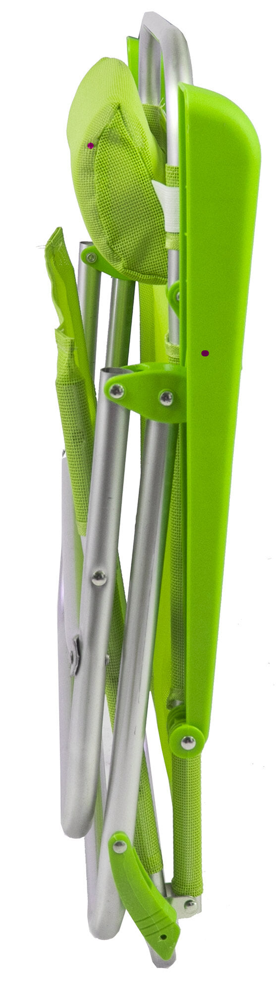 Spiaggina Sedia Prendisole Pieghevole 50x52/59x25/75 cm in Alluminio e Textilene Verde Acido-4