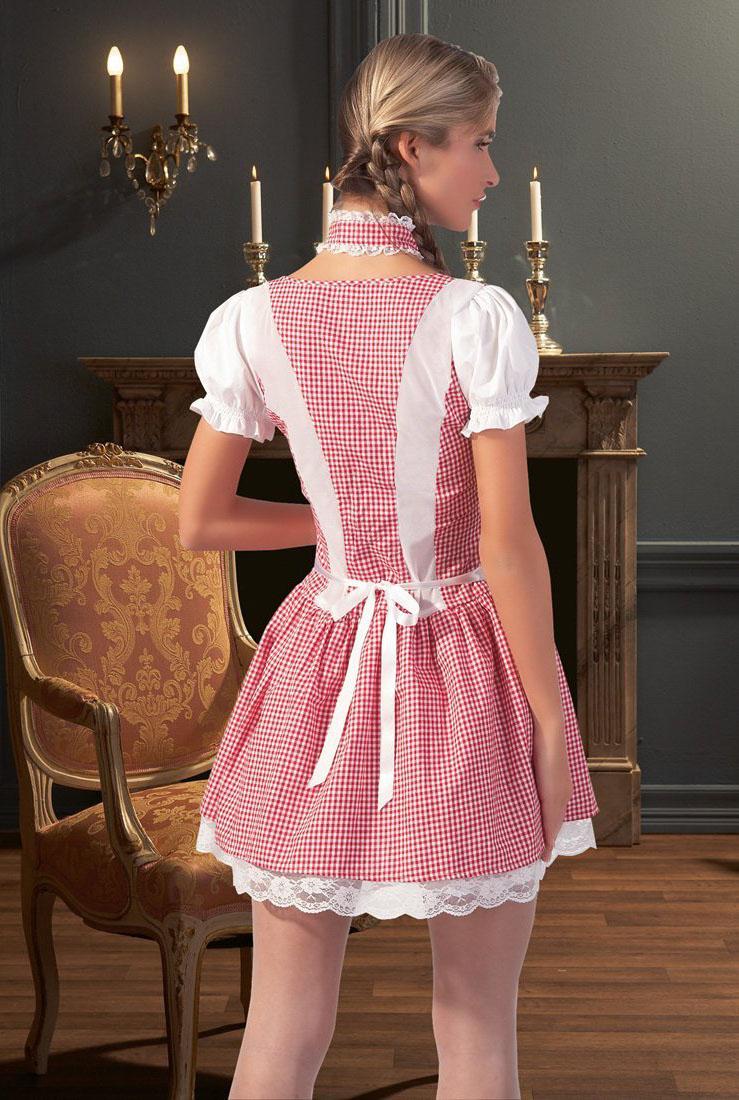 Dirndl Completo Tirolese Rosso XL-3