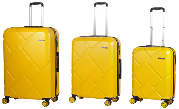 Set 3 Valigie Trolley Rigide in ABS 4 Ruote TSA Ravizzoni Mango Giallo online