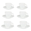 Set 6 Tazzine da Caffè con Piattino Ø7,5xh4 cm in Gres Porcellanato Amleto Bianco-1