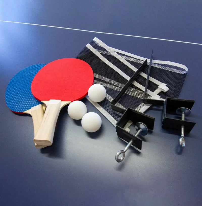 Tavolo da Ping Pong Pieghevole 76,5x102,5x181 cm con Kit Racchette e Palline-8