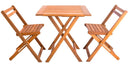 Set Tavolino e 2 Sedie Pieghevoli da Giardino in Legno Meranti-2