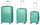Set 3 Valigie Trolley Rigide in ABS 4 Ruote TSA Ravizzoni Picasso Verde Salvia