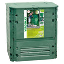 Compostiera da Giardino 400L 74x74xH84cm Rama Thermo-King Verde-1