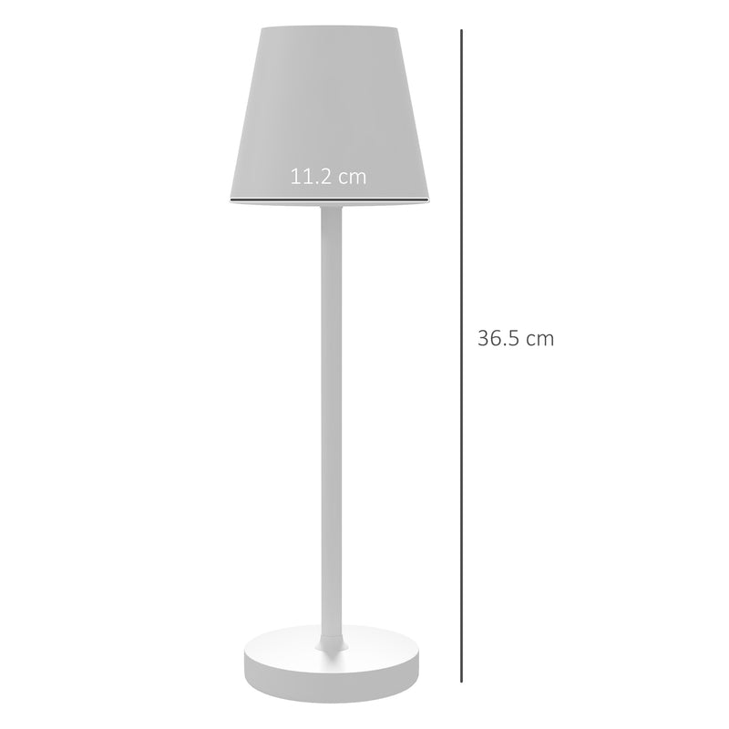 Lampada da Tavolo Portatile Ø11,2x36,5 cm in Acrilico e Metallo Bianco-3