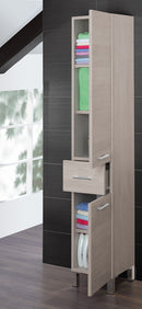 Mobile da Bagno Colonna Porta Asciugamani 33 Cm Rovere Chiaro-2