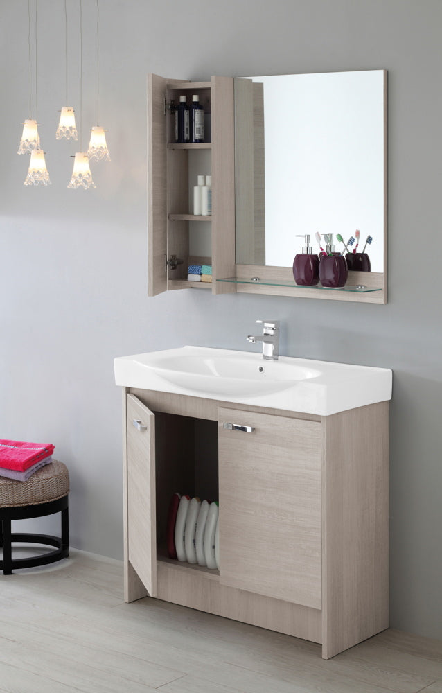 Mobile da Bagno Composizione Bagno 90Cm Rovere Chiaro Special 90-2