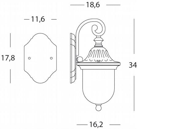 Lampada Applique Piccola con Vetro Colore Ruggine per Esterno Linea Rice Sovil-2