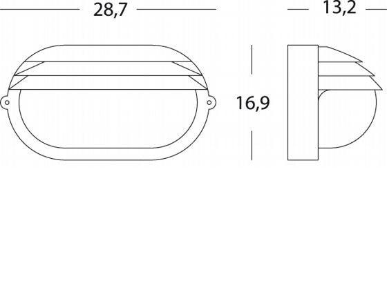 Lampada Applique Ovale Grande Colore Nero per Esterno Linea Palpebra Sovil-2