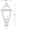 Lampada Testa Palo Diametro 60Mm Colore Grigio per Esterno Linea Elegance Livos-2