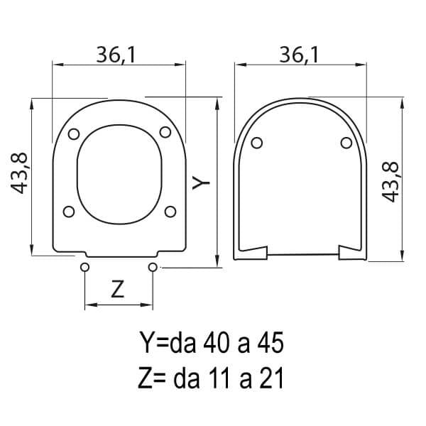 Copriwater Universale in Termoindurente 36,1x43,8x4 Saniplast Queen Bianco-3