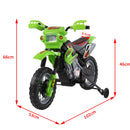 Moto Cross Elettrica per Bambini 6V con Rotelle Verde -4