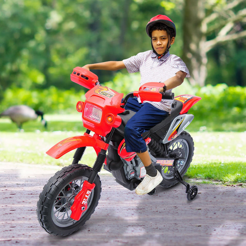 Moto Cross Elettrica per Bambini 6V con Rotelle Rosso – acquista su  Giordano Shop