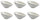 Set 6 Coppette Oblique 8x11,5x5,5 cm in Porcellana Allluminica Kaleidos Aluxina Bianche