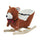 Cavallo a Dondolo in Legno Orso per Bambini Marrone