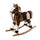 Cavallo a Dondolo in Legno con Suono Giocattolo per i Bambini Marrone